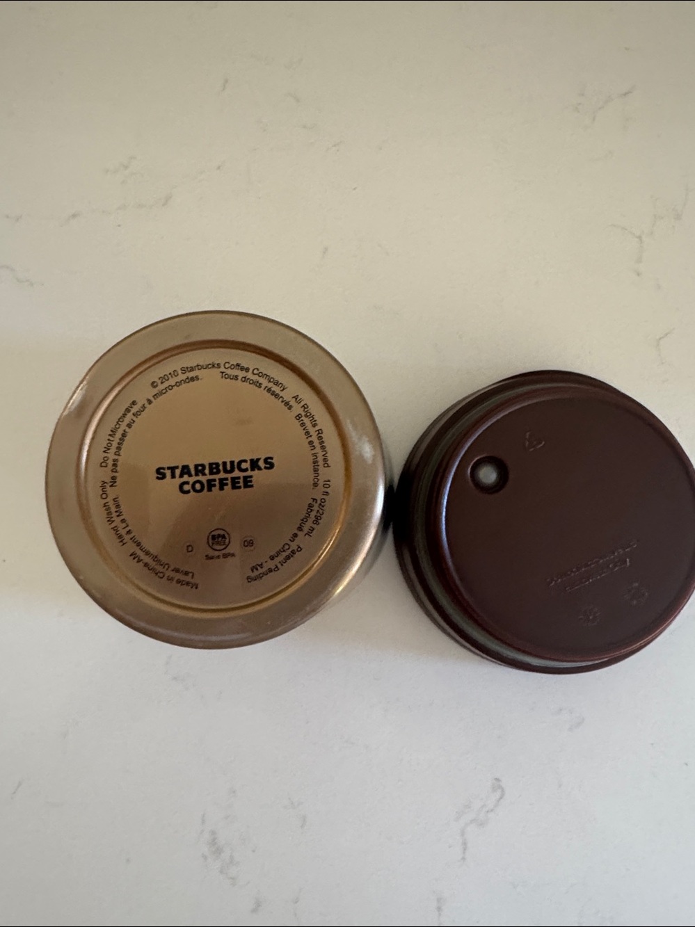 Starbucks Gold Travel thermal container with Brown Lid & Spoon 10oz - Picture 5 of 5